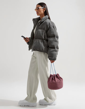 Cotton-Padded Jacket Long Sleeve Casual Style Straight Sleeve Autumn Winter Clothes Women's Top Regular Length