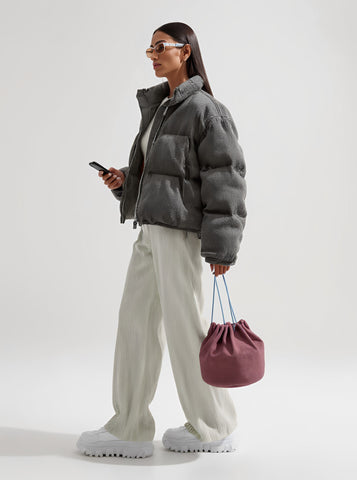 Cotton-Padded Jacket Long Sleeve Casual Style Straight Sleeve Autumn Winter Clothes Women's Top Regular Length