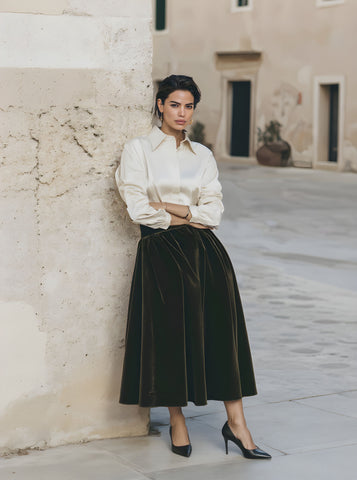 Women's Shirts 2025 Autumn Office Lady Plain Single Breasted Button Front Long Sleeve Shirt Collar Daily Shirts