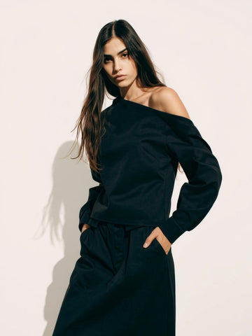 Women's Sets Autumn Winter Casual Fashion One-Shoulder Solid Color Long Sleeve Skirt Office Lady Sets