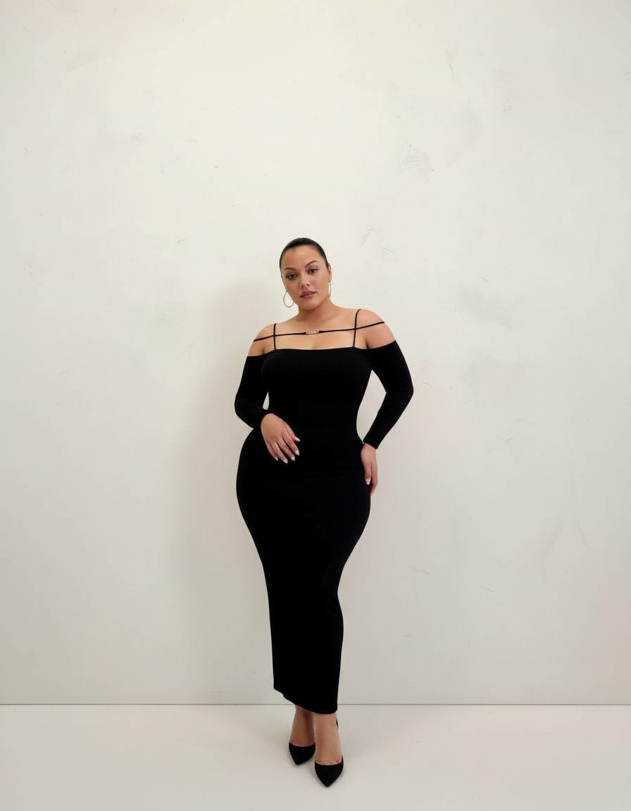 Plus Size Autumn Winter Dress Casual Tight Style Women's Clothing Plus Size Fashion Autumn Winter Collection