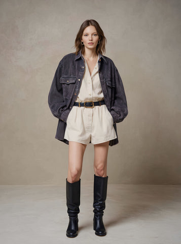 Casual Denim Jacket Autumn Style Women's Fashion Outerwear Casual Loose Fit Classic Blue Denim Coat For Women