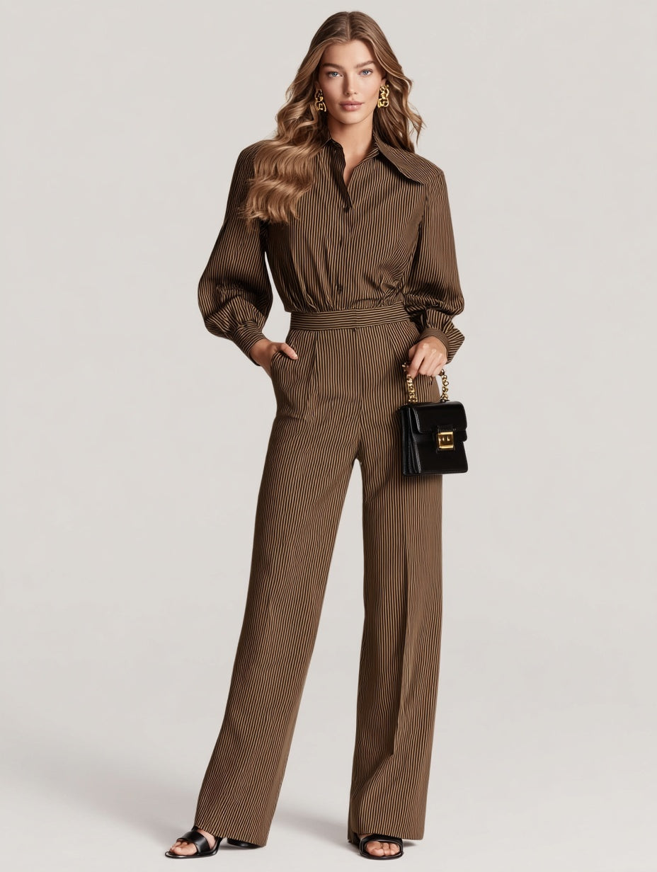 Autumn Pants 2025 Women's Fashion Plain Natural Waist Pockets Full Length Straight Daily Basic Pants