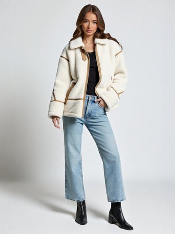 Women's Double-Sided Fleece Jacket Coat European American Style Winter Fashion Trend Personality Top Outerwear