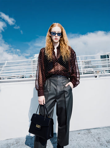 Casual Loose Round Neck Shirt Autumn Fashion Comfortable Regular Length Women's Top Style Classic Simple Polka Dot