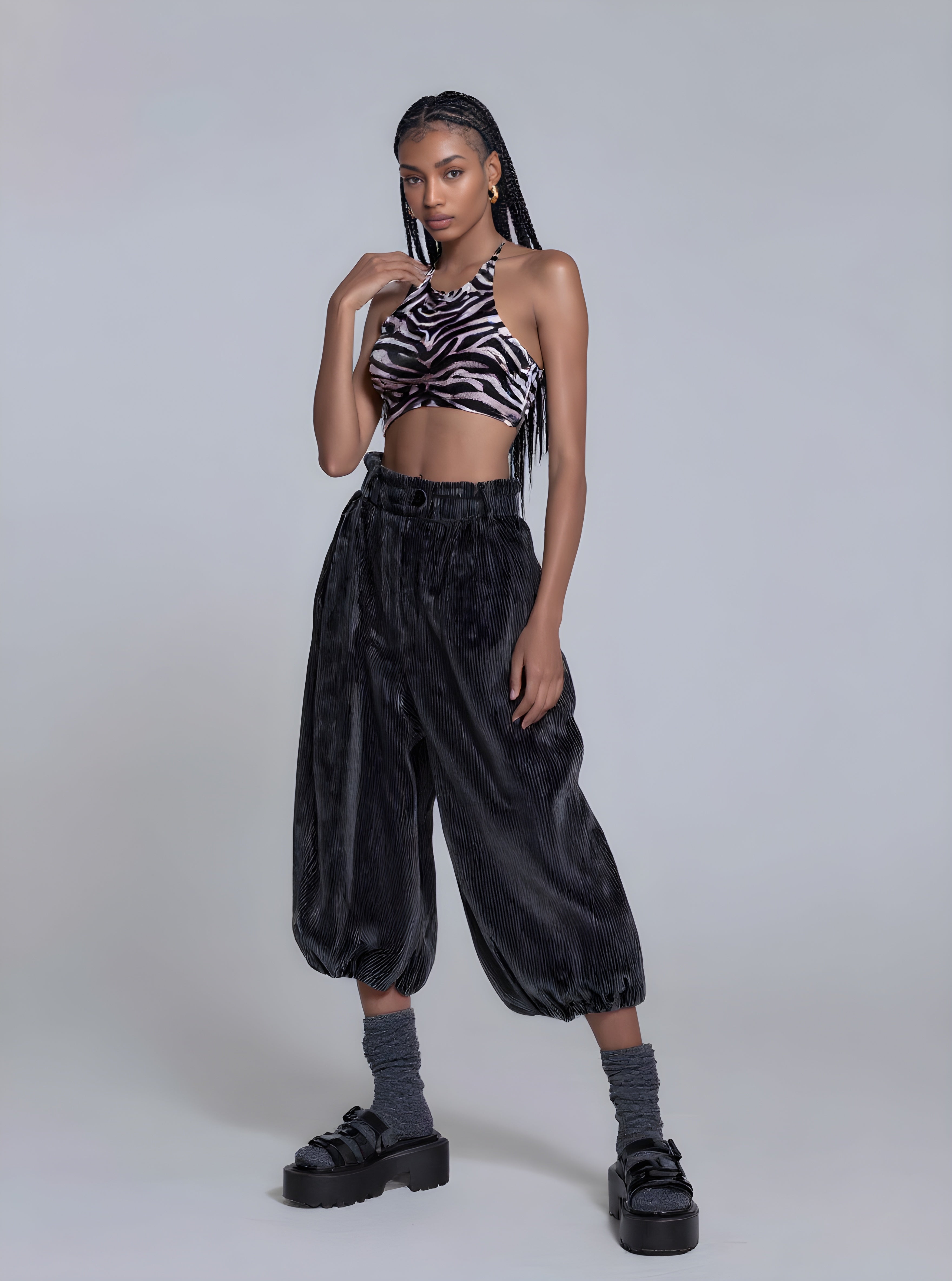 Women's Pants Summer Fashion Daily 2025 Trendy Stylish Plain Sleeveless Full Length Casual Pants