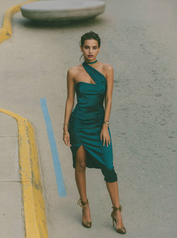 Casual Summer Dress Spring Tight Fit Midi Skirt Off Shoulder Sleeveless Length Mid-Calf Casual Style Dress