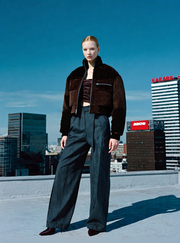 Cotton-Padded Jacket Long Sleeve Casual Straight Sleeve Regular Length Women's Top For Autumn Season Comfortable Fit