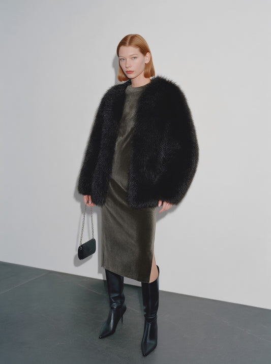 Fur One Women's Casual Style Fur Coat Winter Clothes Integrated Leather And Fur Outerwear