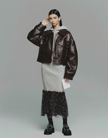 Women's Casual Leather Coat Winter Clothes Stylish Outerwear for Autumn And Winter Seasons