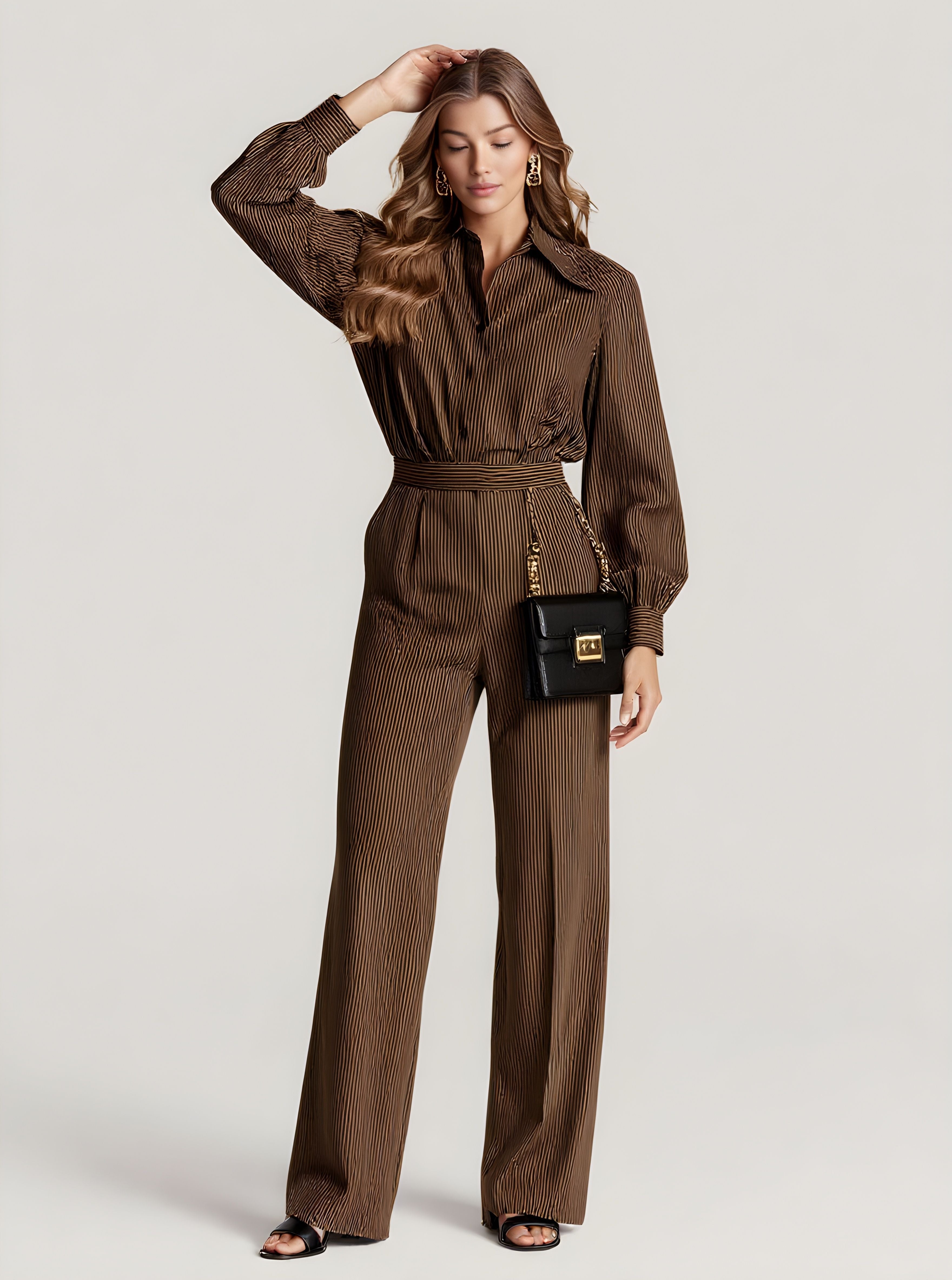 Autumn Pants 2025 Women's Fashion Plain Natural Waist Pockets Full Length Straight Daily Basic Pants