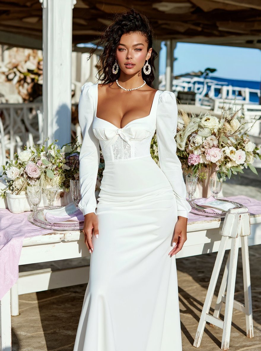 Women's Dresses Autumn Winter 2025 Plain Long Sleeve Square Neck Maxi Bodycon Casual Dresses