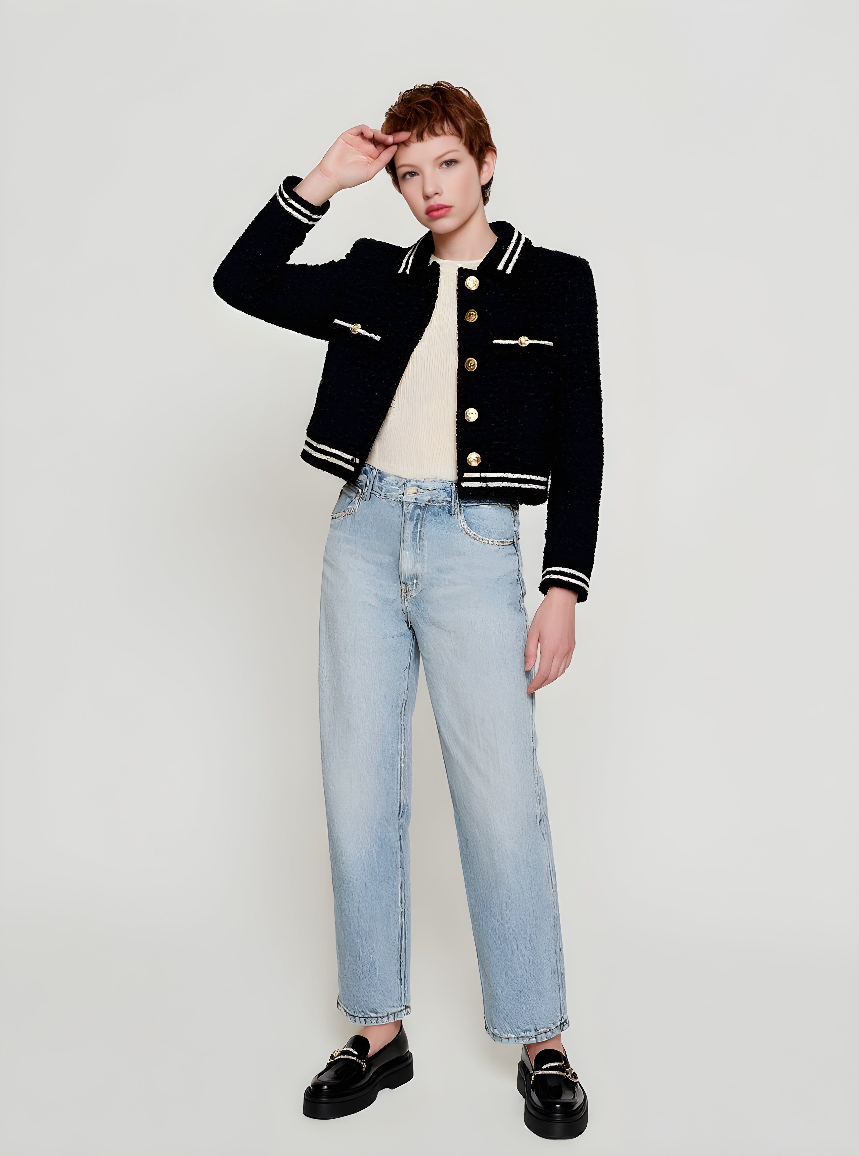 Women's Lightweight Jackets Autumn Winter Daily 2025 Stylish Chic Striped Long Sleeve Round Neck Lightweight Jackets