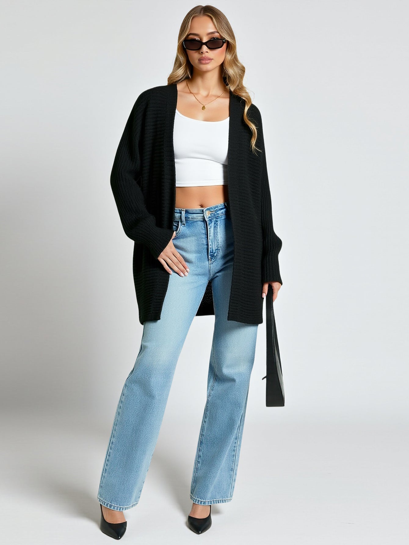 Women's Casual Cardigan Imitation Mink Sweater Jacket European American Style Autumn Winter Woven Shirt