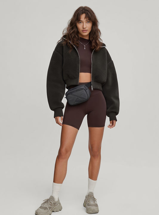 Casual Collar Jacket Autumn Winter Clothes Women's Fashion Topwear Zipper Closure Long Sleeve Outdoor Ready Jacket