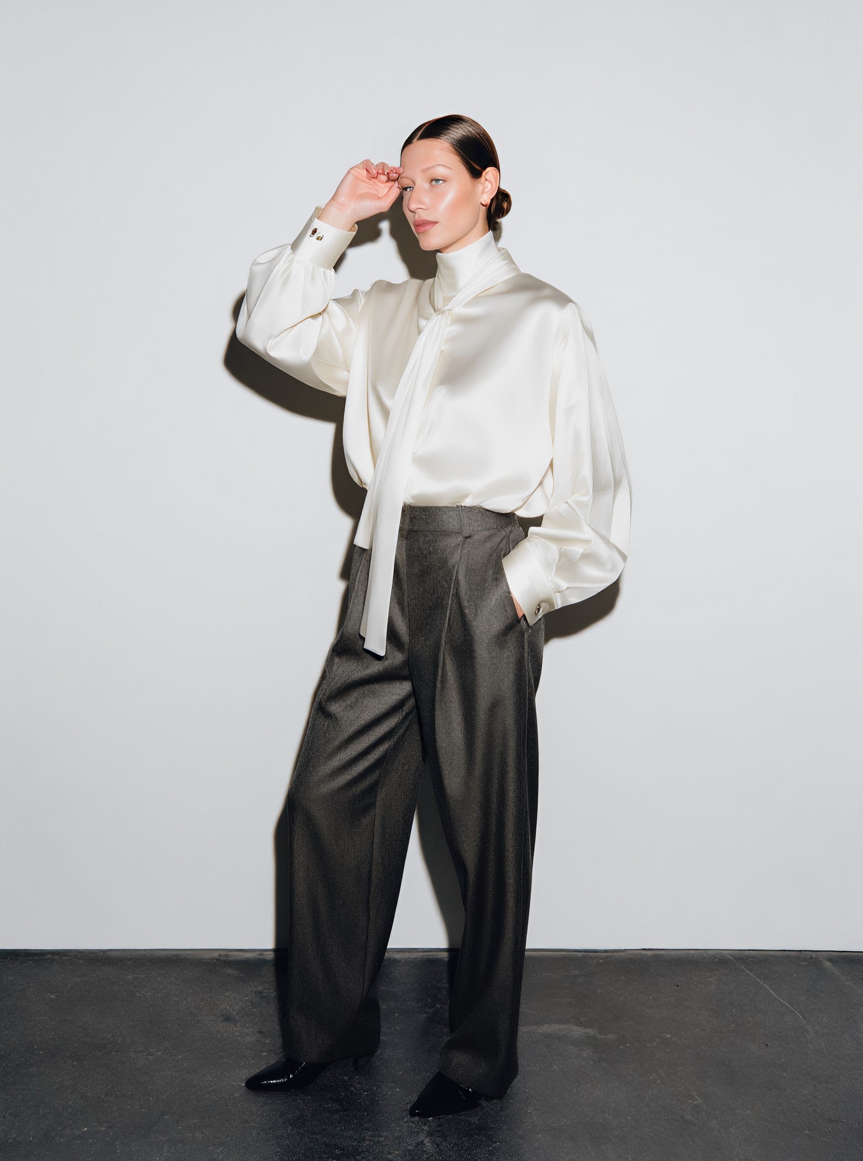 Loose High Collar Casual Shirt Autumn Women's Regular Length Top Comfortable Fit Fashion Trend