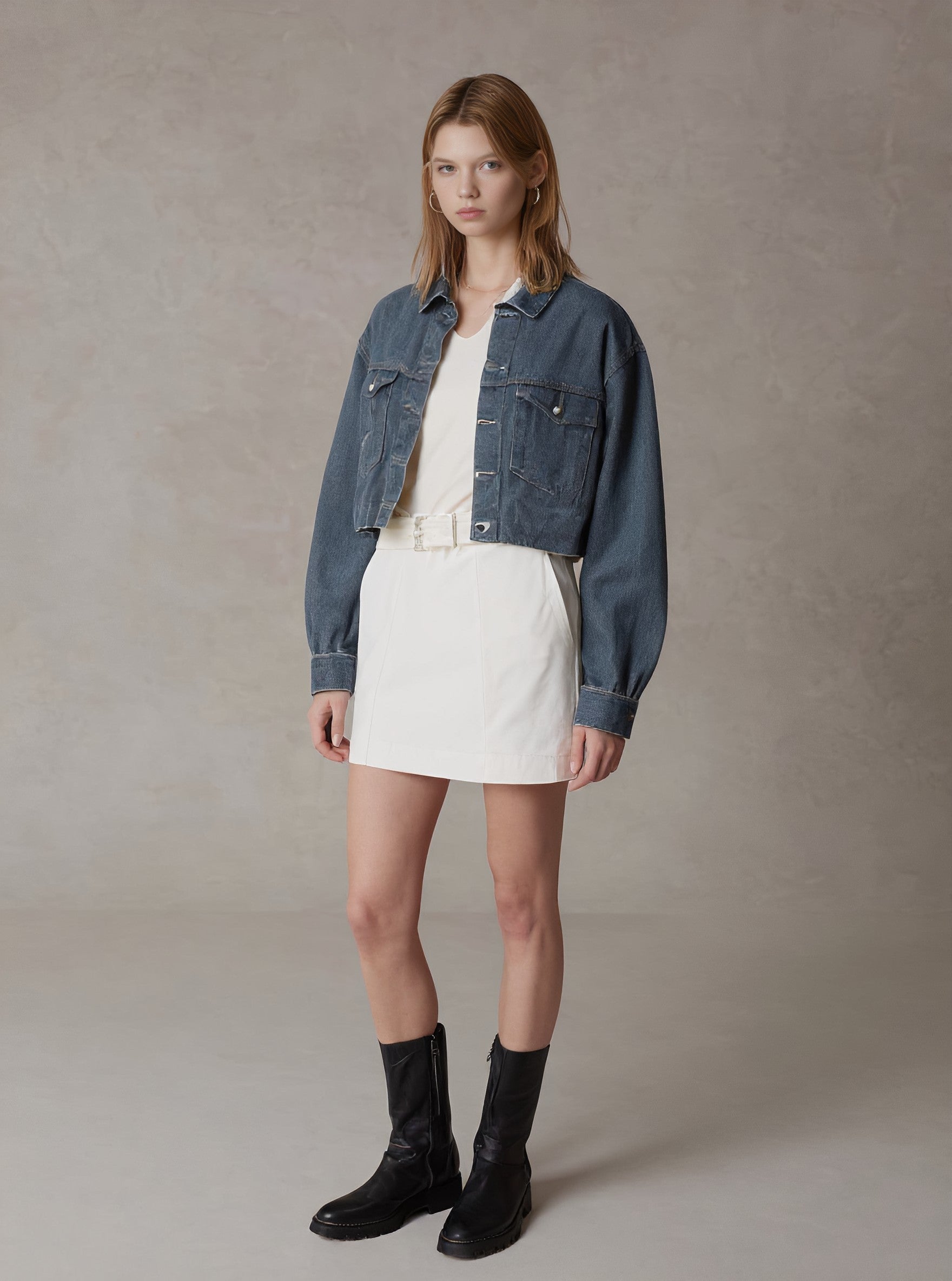 Casual Denim Jacket Autumn Style Women's Fashion Outerwear Casual Loose Fit Classic Blue Denim Coat For Ladies