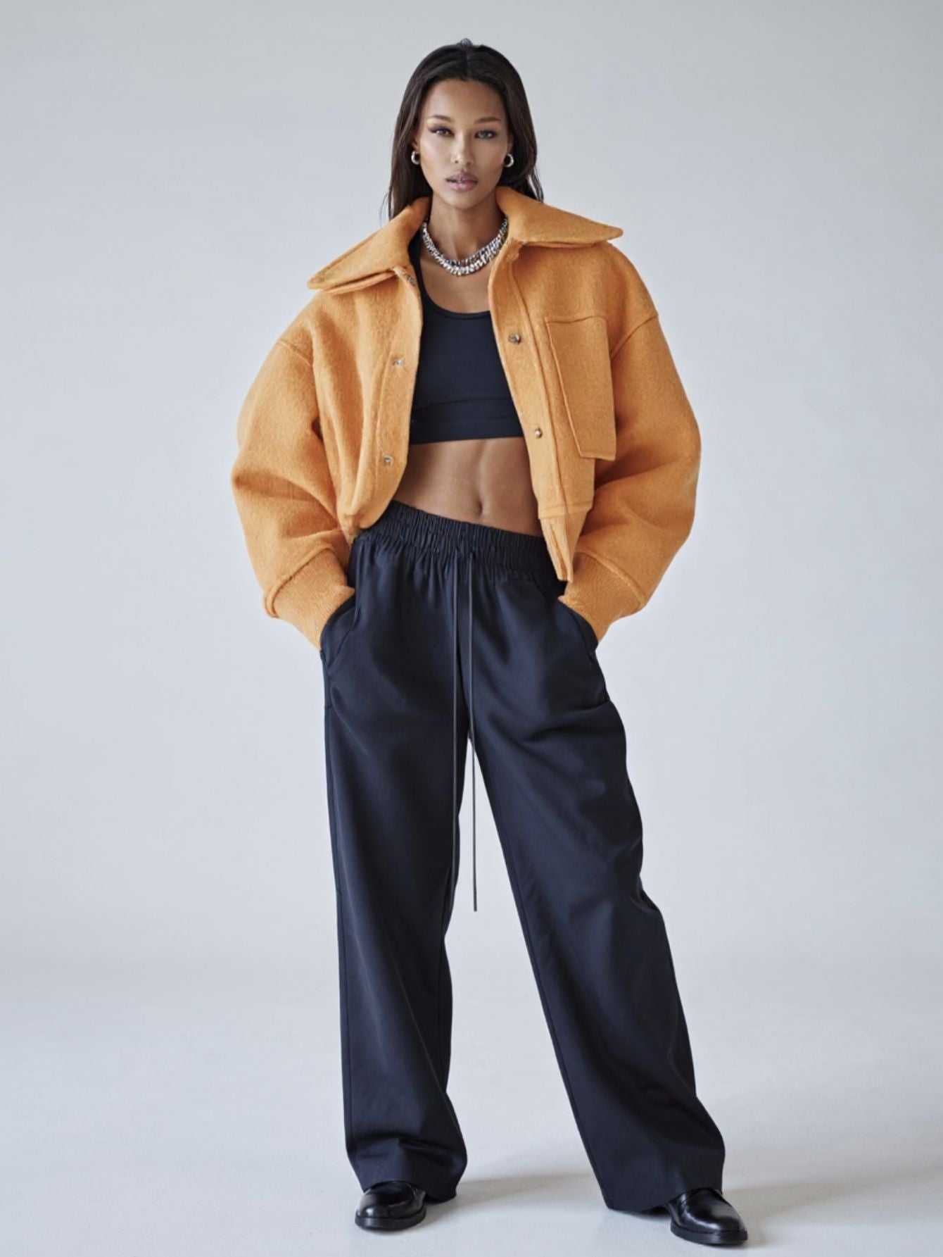 Autumn Jackets 2025 Women's Casual Plain Long Sleeve Lapel Fitting Slim Regular Fit Streetwear Jackets