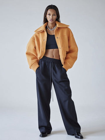 Autumn Jackets 2025 Women's Casual Plain Long Sleeve Lapel Fitting Slim Regular Fit Streetwear Jackets