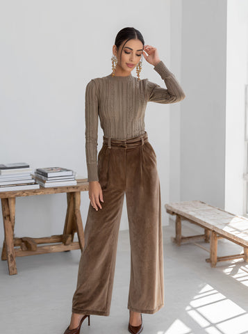Casual Straight Leg Pants Full Length Fit Mid Waist Autumn Fashion Women's Bottom Wear Comfortable Loose Trousers