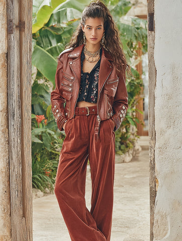 Women's Casual Leather Coat Spring Dress Autumn Style Outerwear Fashionable And Stylish Women's Leather Jacket for All Seasons