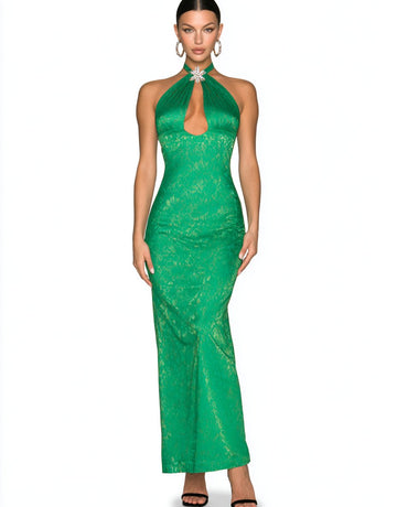 Summer Dress Casual Fit Ankle-Length Sleeveless Hanging Neck Collar Women's Clothing Fashion Style Spring Autumn Season