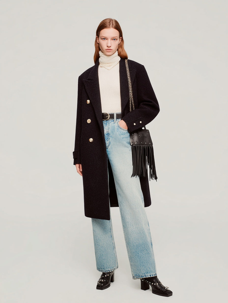 Women's Winter Jackets Autumn Winter Fashion Daily 2025 Elegant Structured Plain Long Sleeve Lapel Office-Ready Coats