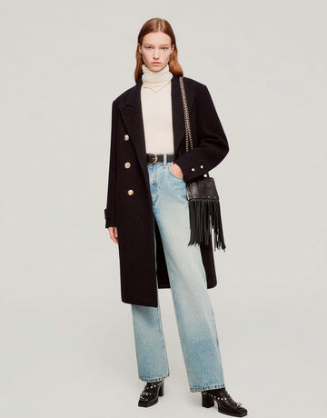 Women's Winter Jackets Autumn Winter Fashion Daily 2025 Elegant Structured Plain Long Sleeve Lapel Office-Ready Coats