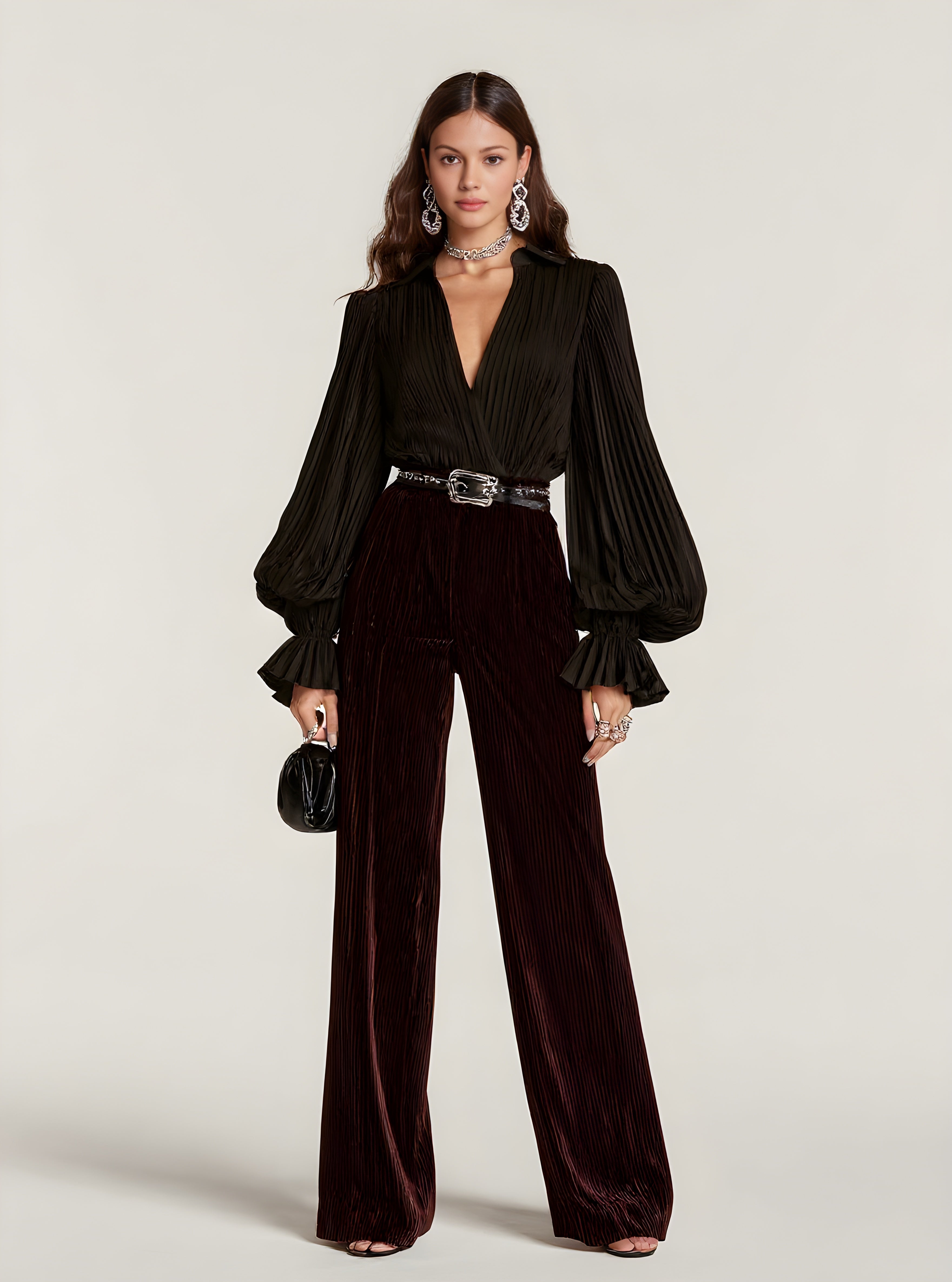 Autumn Pants 2025 Women's Fashion Plain High Waist Draped Full Length Straight Daily Basic Pants