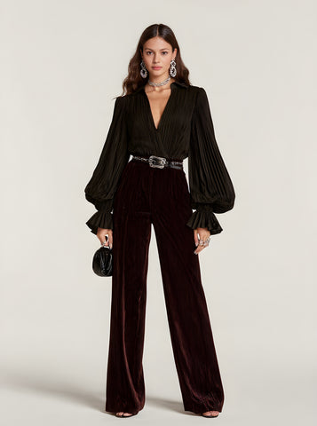 Autumn Pants 2025 Women's Fashion Plain High Waist Draped Full Length Straight Daily Basic Pants