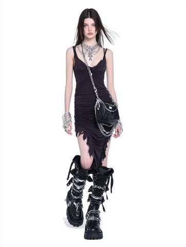 Casual Fitted Asymmetric Mid-Length Dress Autumn Style Sleeveless Gown For Women Comfortable Loose Evening Wear