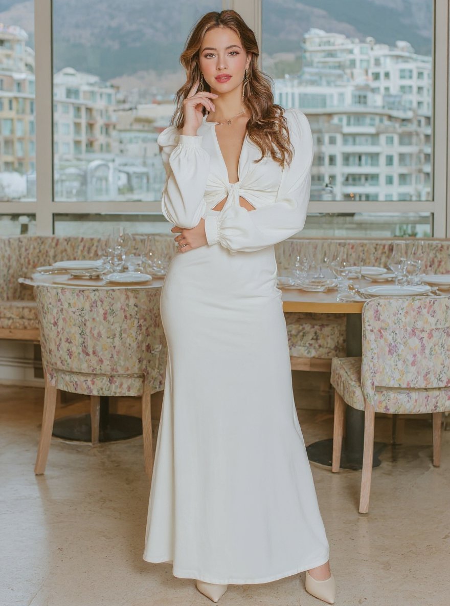 Women's Dresses Autumn Winter Daily 2025 Plain Long Sleeve V Neck Maxi Wrap Sexy Nightclub Dresses