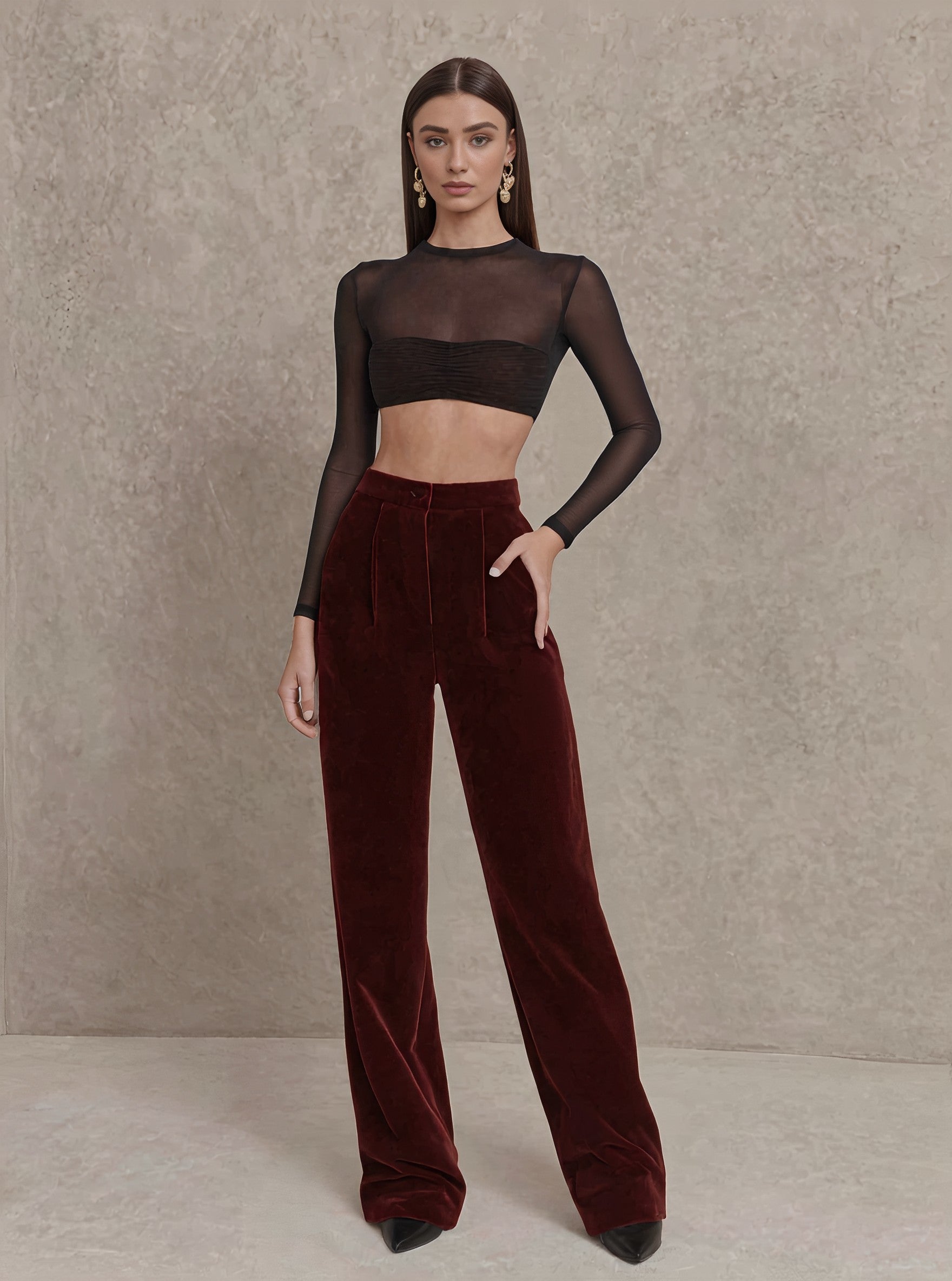 Casual Straight Leg Pants Full Length Regular Fit Autumn Fashion Women's Bottom Wear Comfortable Mid Waist Trousers