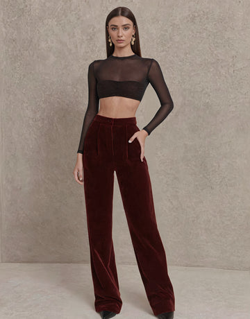 Casual Straight Leg Pants Full Length Regular Fit Autumn Fashion Women's Bottom Wear Comfortable Mid Waist Trousers
