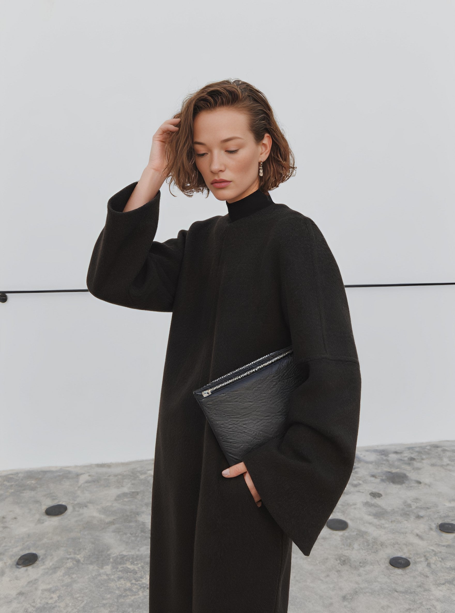 Casual Woolen Coat Regular Length Winter Clothes Women's Fashion Outerwear Classic Style Comfortable Fit Outer Layer