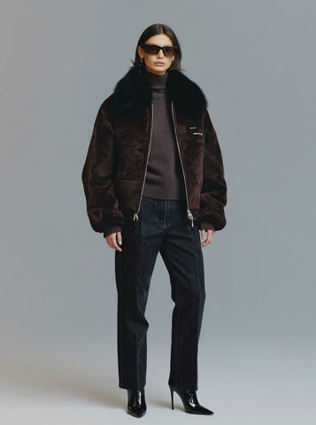 Fur One Women's Casual Style Fur Coat Winter Clothes Integrated Leather And Fur Outerwear