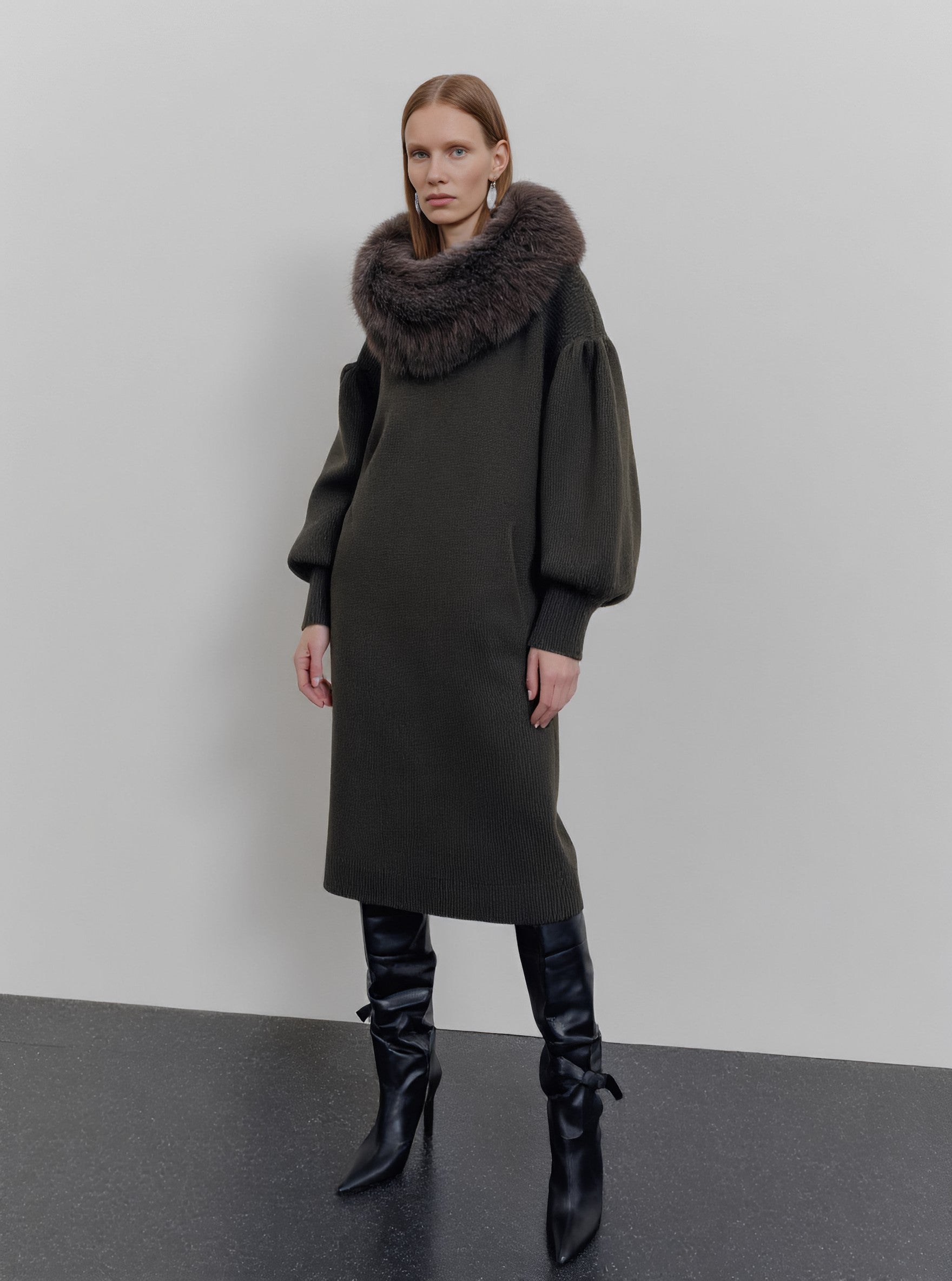 Loose Fit Long Sleeve Round Neck Sweater Winter Casual Straight Tube Sleeve Comfortable Length Regular Style Women's Top