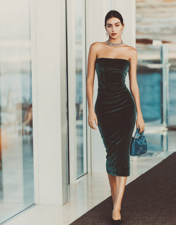 Autumn Winter Tight Fit Casual Dress Mid Length A-Line Skirt Straight Sleeve No Collar Women's Fashion Clothing