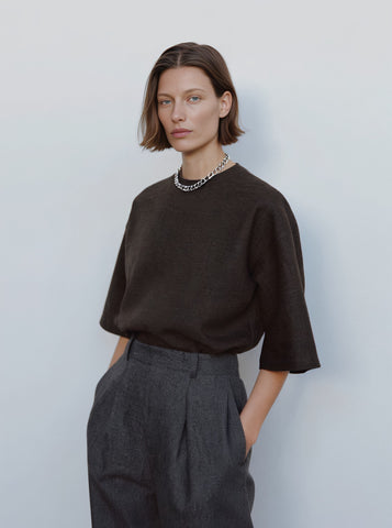 Autumn Retro Short Sleeve T-Shirt Casual Straight Sleeve Regular Length Women's Top Fashionable Comfortable Breathable Tee