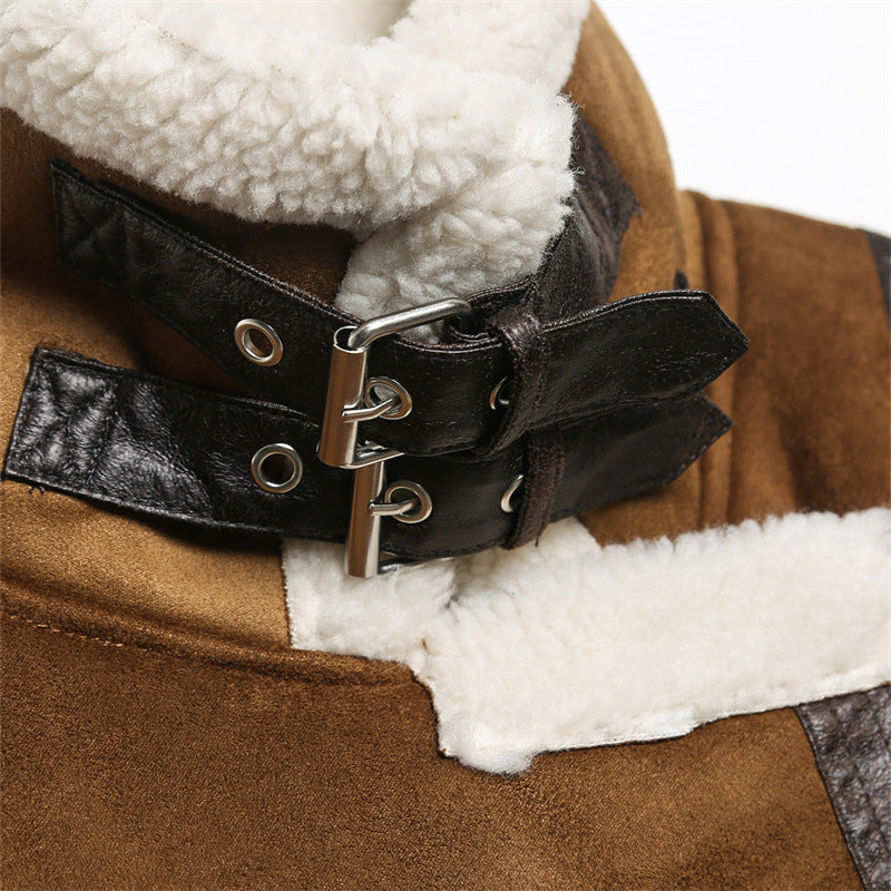 Women's Casual Double-Sided Jacket European And American Style Lapel Irregular Pocket Zipper Long-Sleeve Short Coat