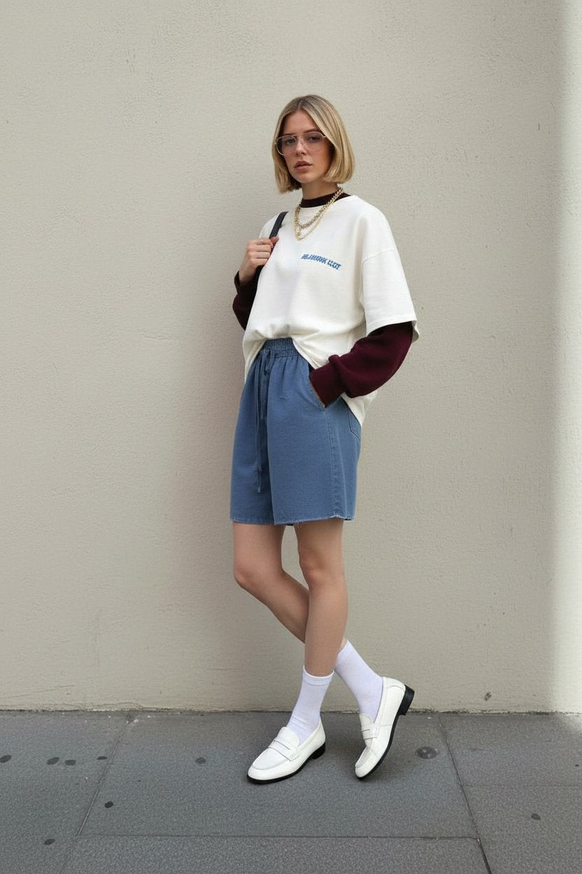 Casual Five-Quarter Sleeve T-Shirt for Autumn Winter Summer Straight Sleeve Length Regular Style Women's Top Fashion Clothing