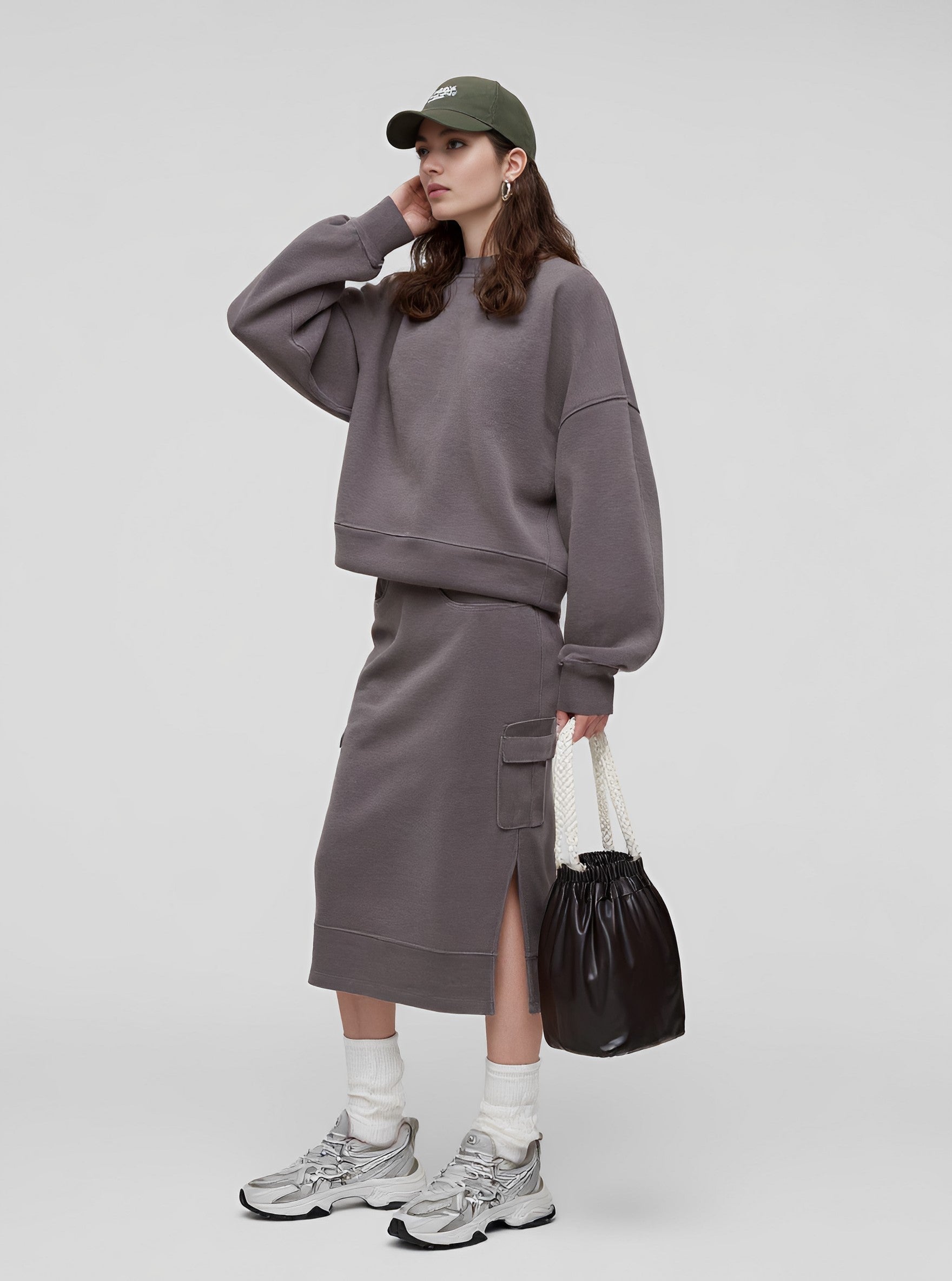 Casual Round Neck Suit Skirt Set Autumn Winter Clothes Comfortable Fashion Women's Outfit Two-Piece Set For Fall And Winter