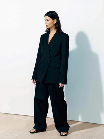 Autumn Blazers 2025 Women's Decent Plain Long Sleeve Lapel Loose Fit Office Lady Blazers