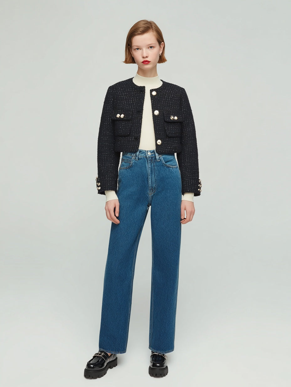 Women's Lightweight Jackets Autumn Winter 2025 Elegant Chic Plain Long Sleeve Round Neck Casual Lightweight Jackets