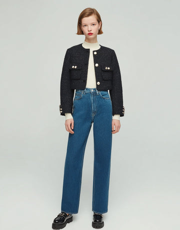 Women's Lightweight Jackets Autumn Winter 2025 Elegant Chic Plain Long Sleeve Round Neck Casual Lightweight Jackets