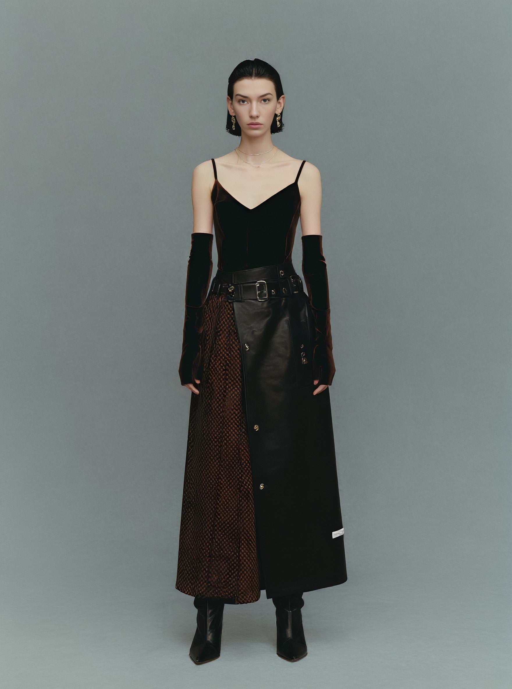 Winter Casual Fit Mid-Length Skirt A-Line Skirt Regular Waistline Women's Fashionable Winter Clothing Half Skirt