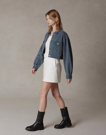 Casual Denim Jacket Autumn Style Women's Fashion Outerwear Casual Loose Fit Classic Blue Denim Coat For Ladies