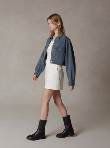 Casual Denim Jacket Autumn Style Women's Fashion Outerwear Casual Loose Fit Classic Blue Denim Coat For Ladies