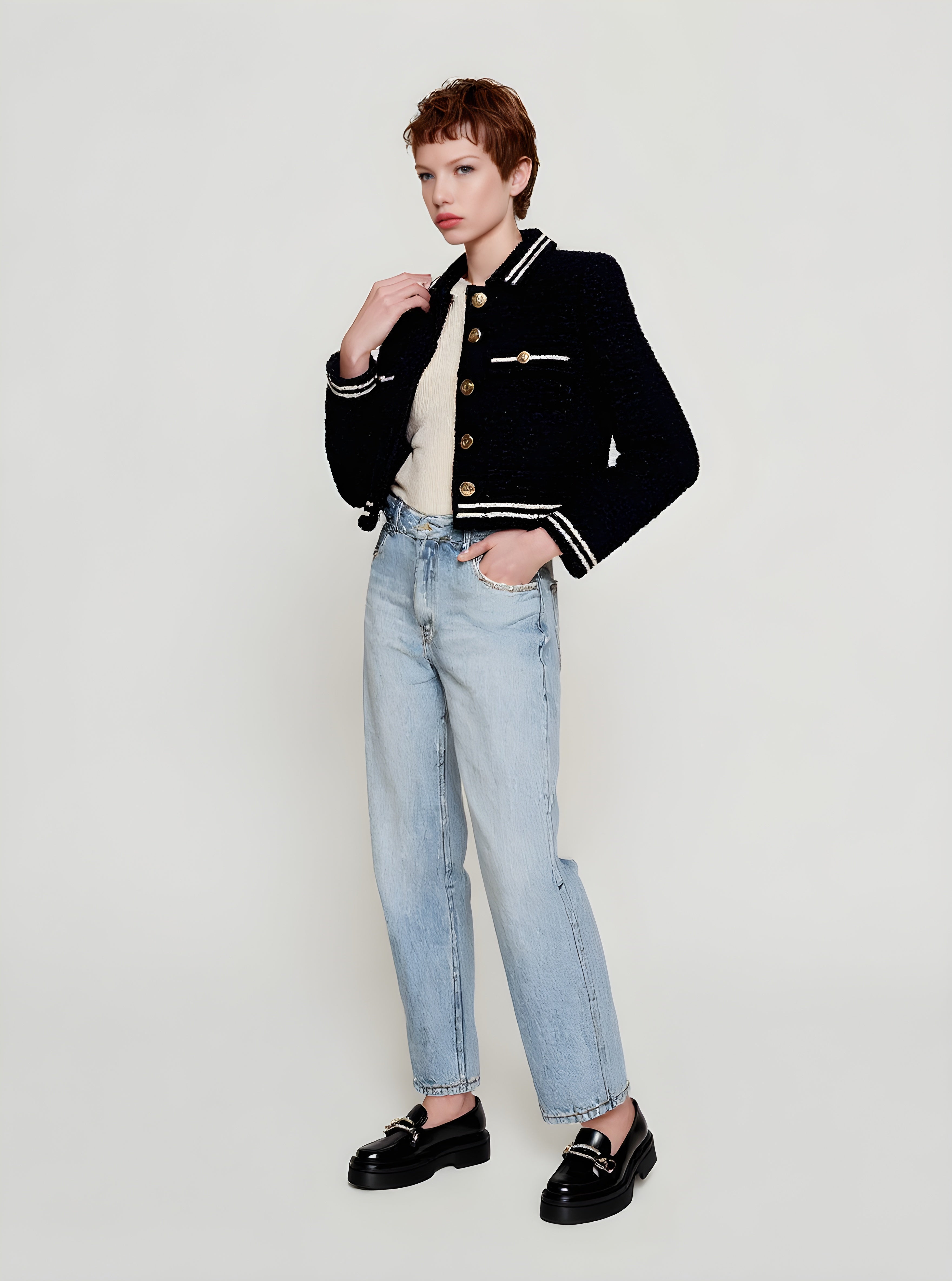 Women's Lightweight Jackets Autumn Winter Daily 2025 Stylish Chic Striped Long Sleeve Round Neck Lightweight Jackets