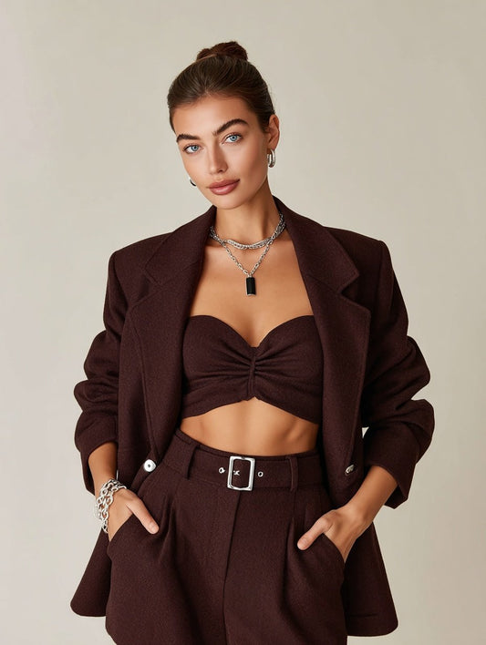 Autumn Blazers 2025 Women's Decent Minimalism Plain Long Sleeve Shawl Collar Office Lady Blazers